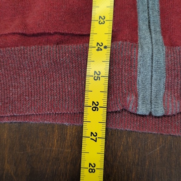 Agave Denim Full Zip Red Gray Cotton Hoodie Size Medium Soft Knit Oversized - Picture 9 of 10